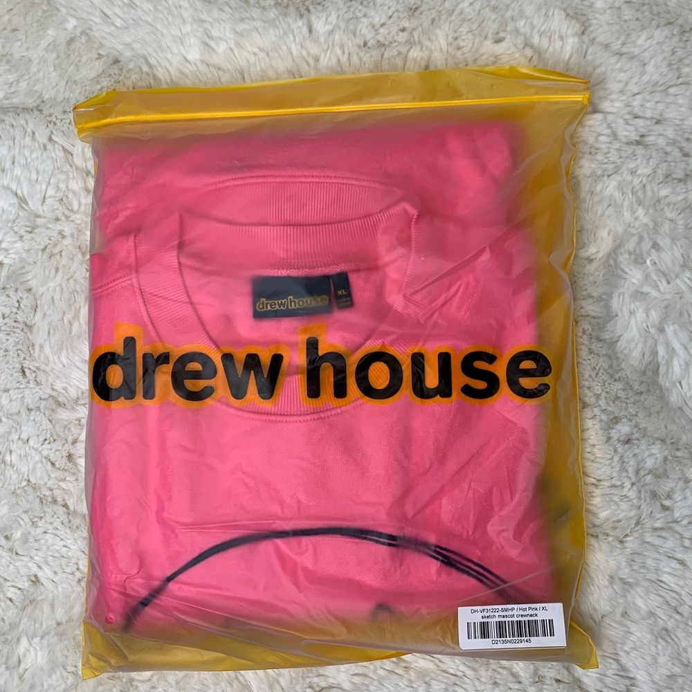 NWT Drew House Sketch Mascot Crewneck Hot Pink Size XL - Picture 2 of 5